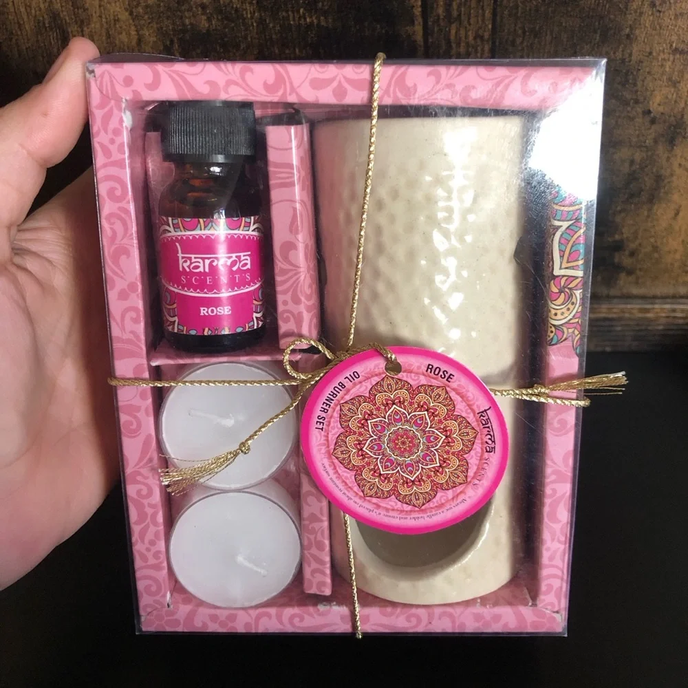 Karma Scents: ‘Rose’ Aroma Oil Burner Set NEW* - Picture 4 of 5